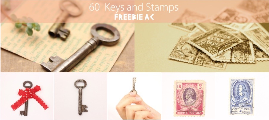 古董鑰匙·郵票材料