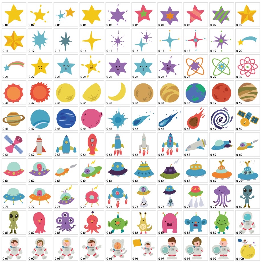 우주 관계 일러스트 소재