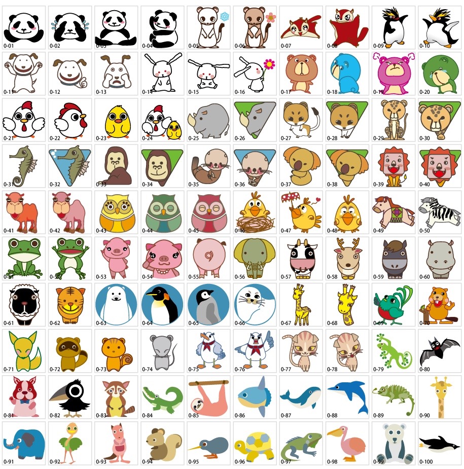 コミック風動物イラスト素材