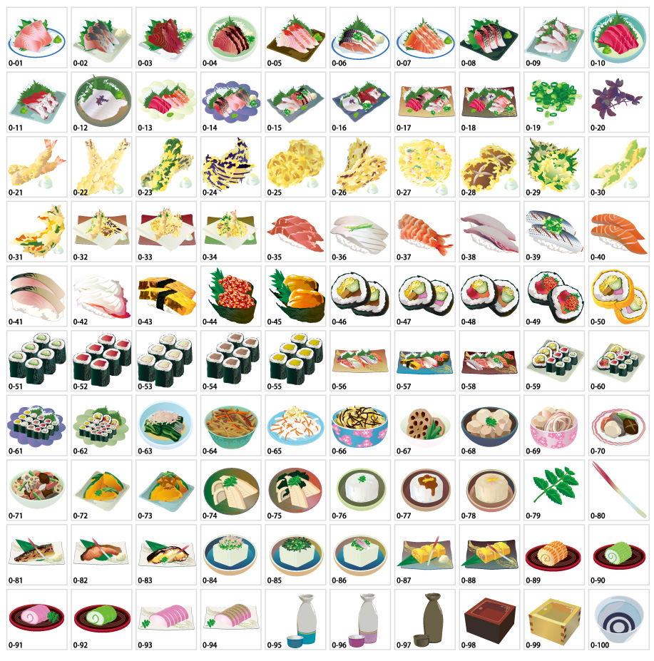 日本料理的插圖材料