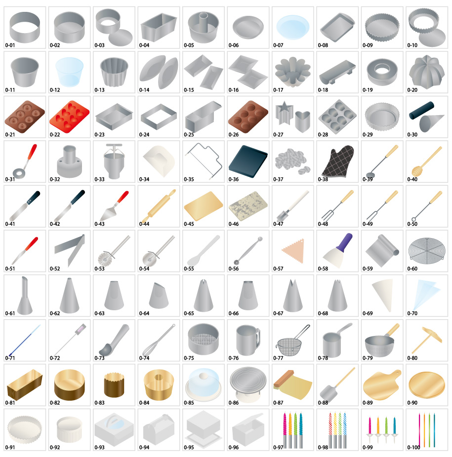 조리 도구의 일러스트 소재 제과 편