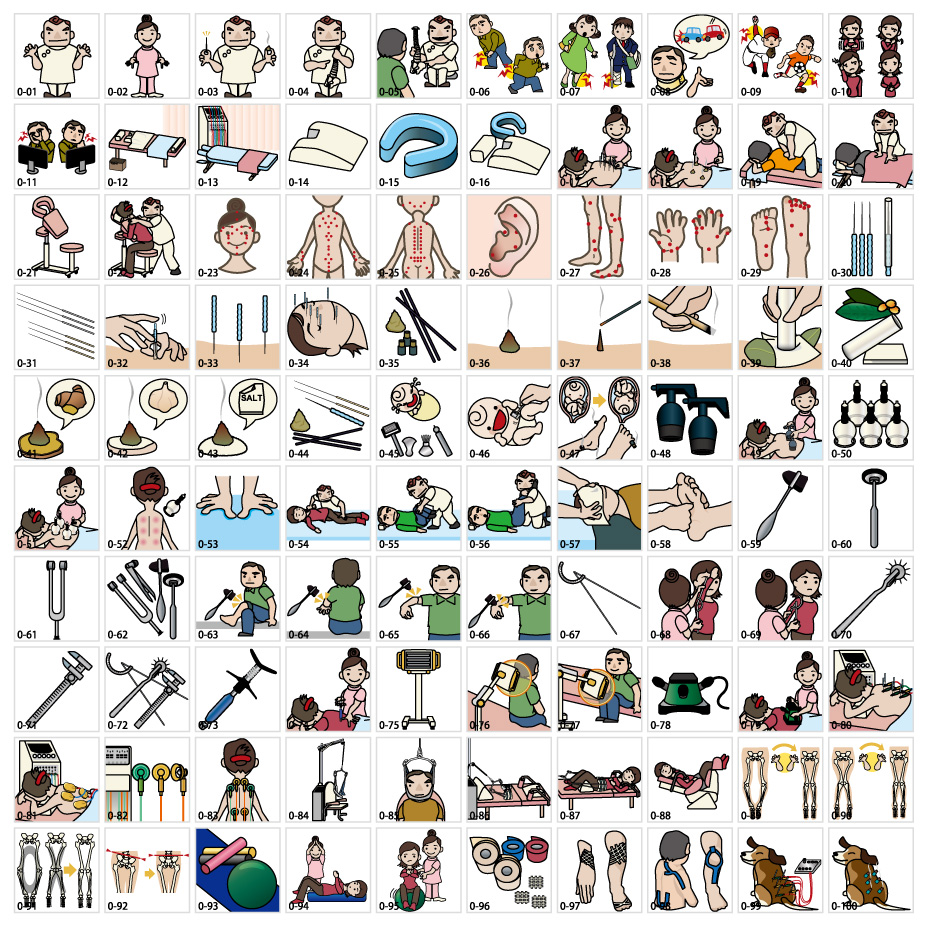 Orthopedic, chiropractic, acupuncture illustration 