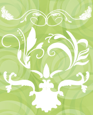 Decorative silhouette of plant motif