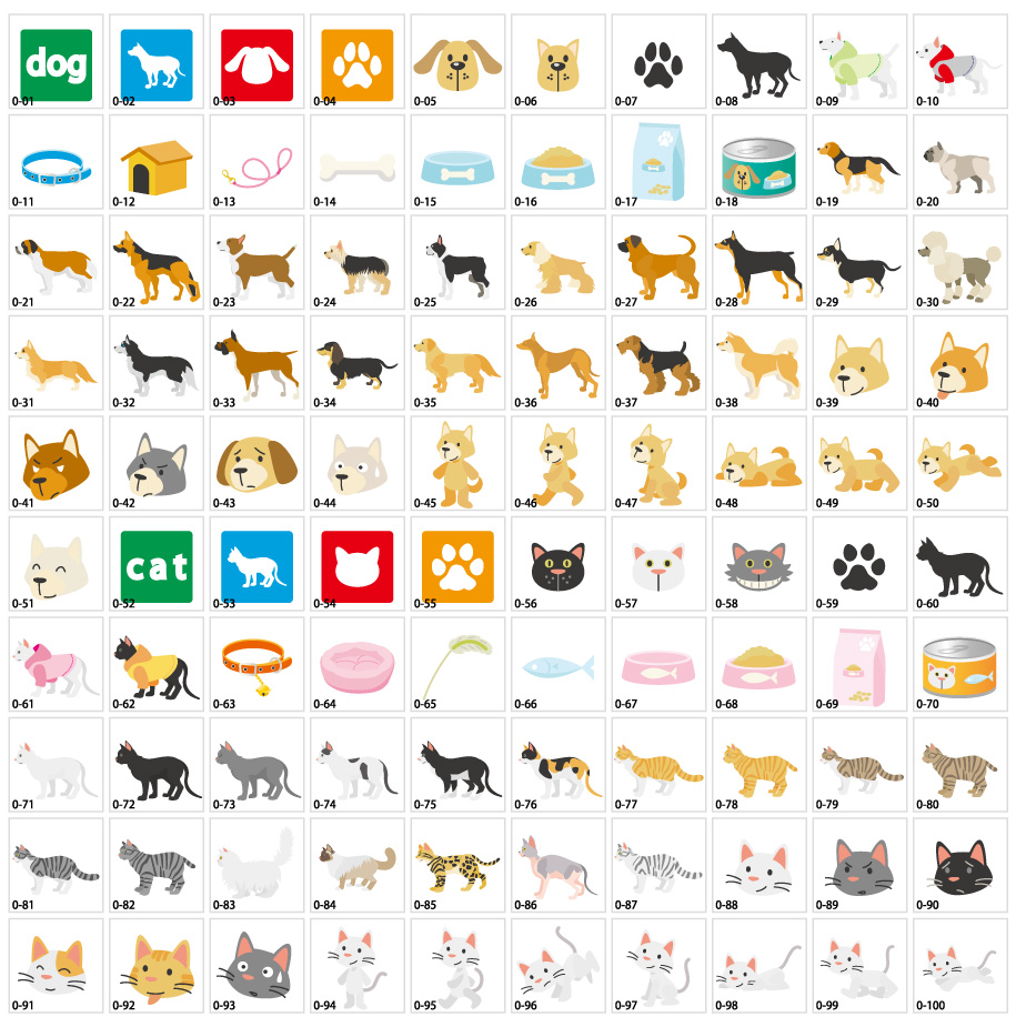 犬猫のイラスト素材