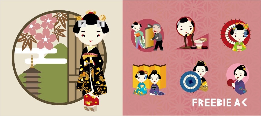 Geiko·Maiko插圖素材