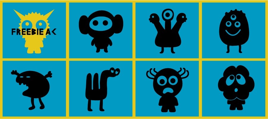 Cute monster silhouette