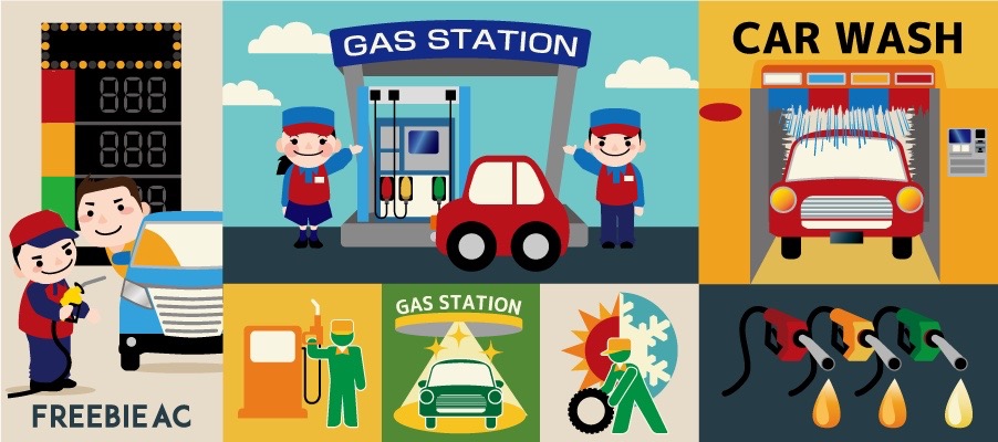 Gas station illustration