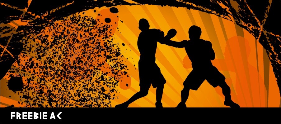 권투 실루엣 소재