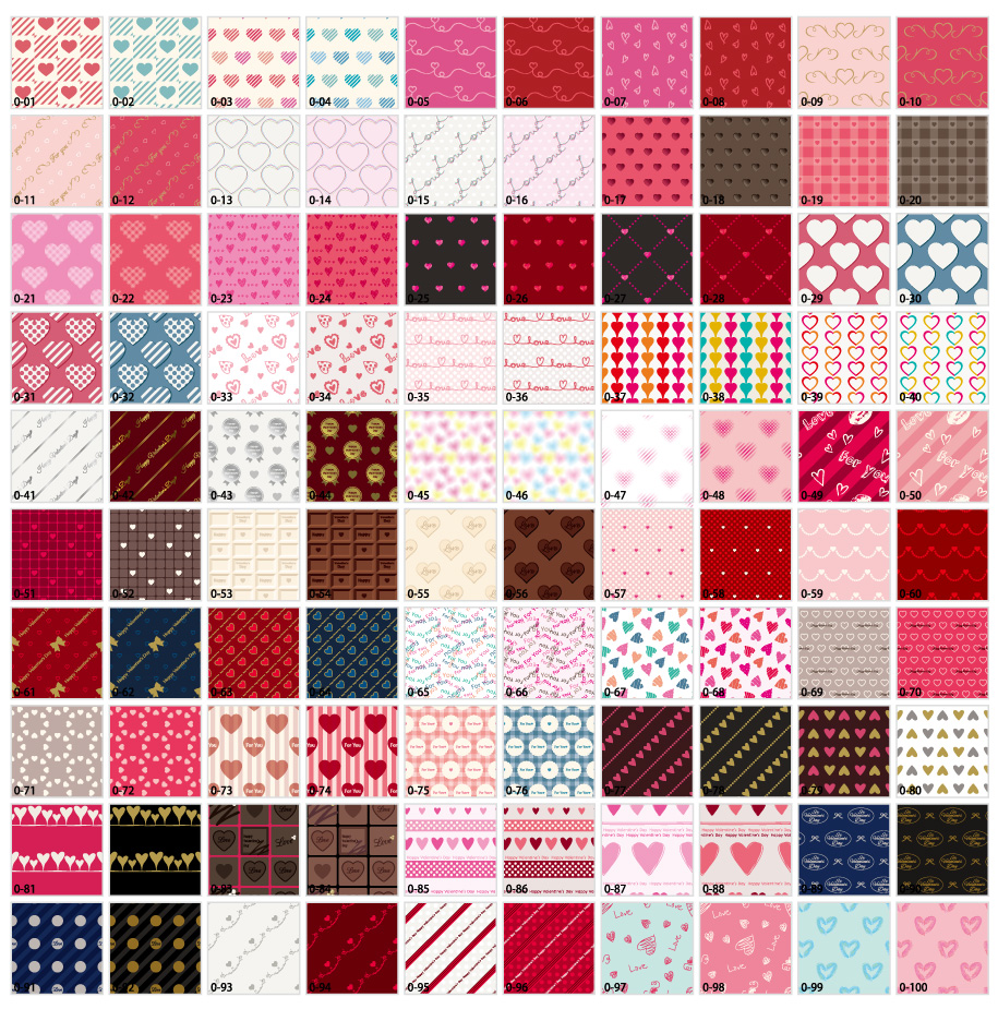 バレンタインパターン素材