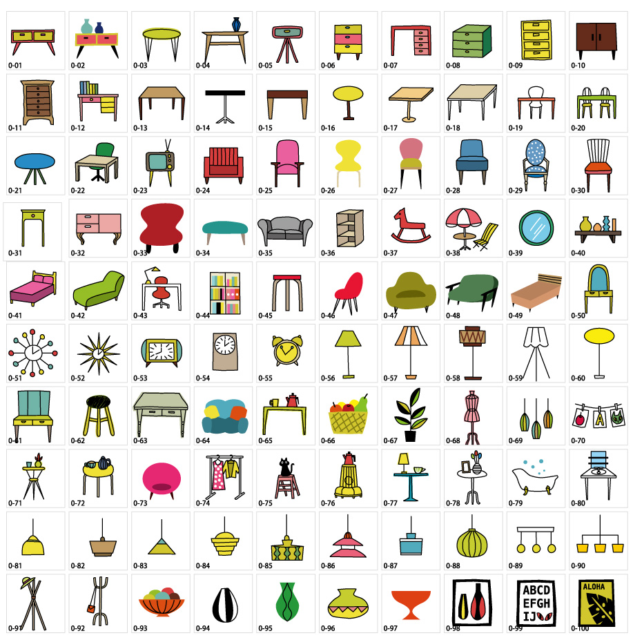 Stylish furniture illustration