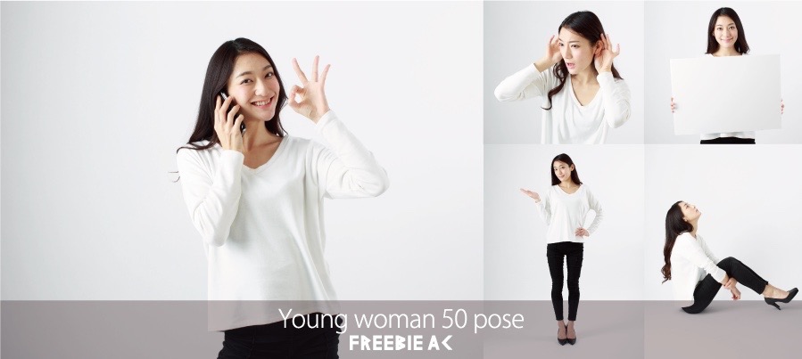 Young woman 50 pose Stock Photos vol.6