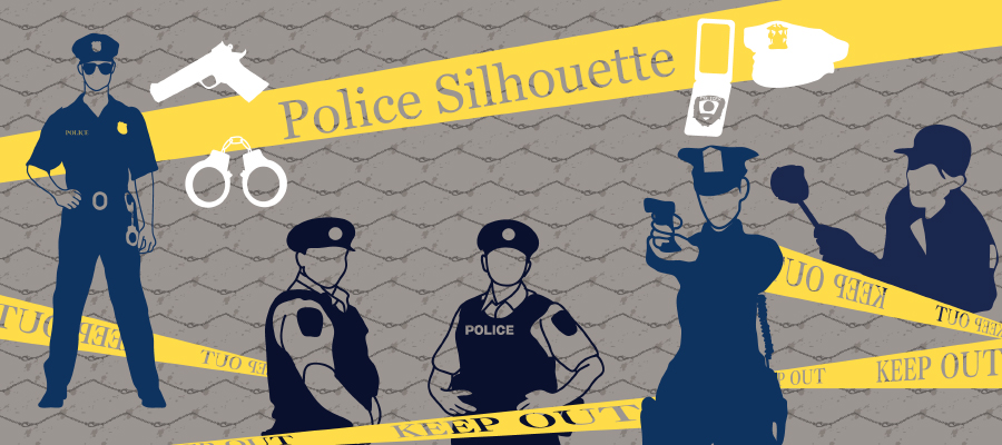 警察シルエット