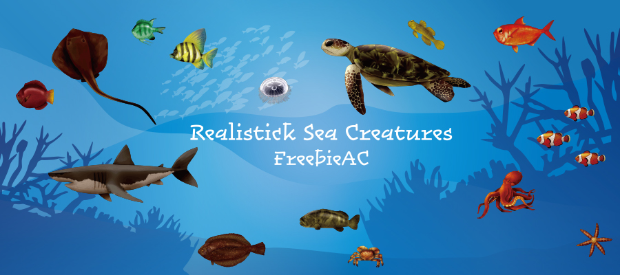リアルな海の生き物イラスト素材 無料素材ならフリービーac