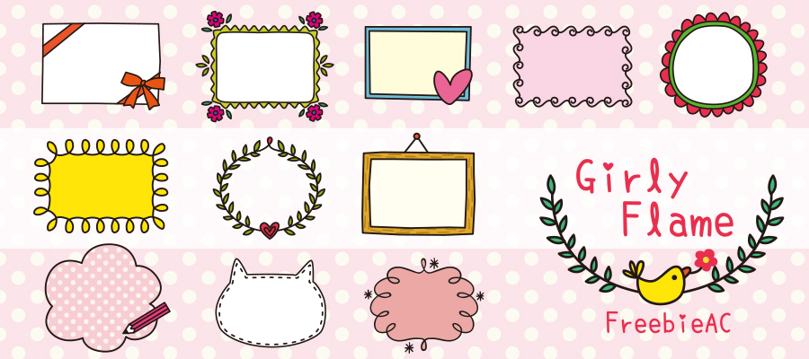 Handwriting girly frame illustration