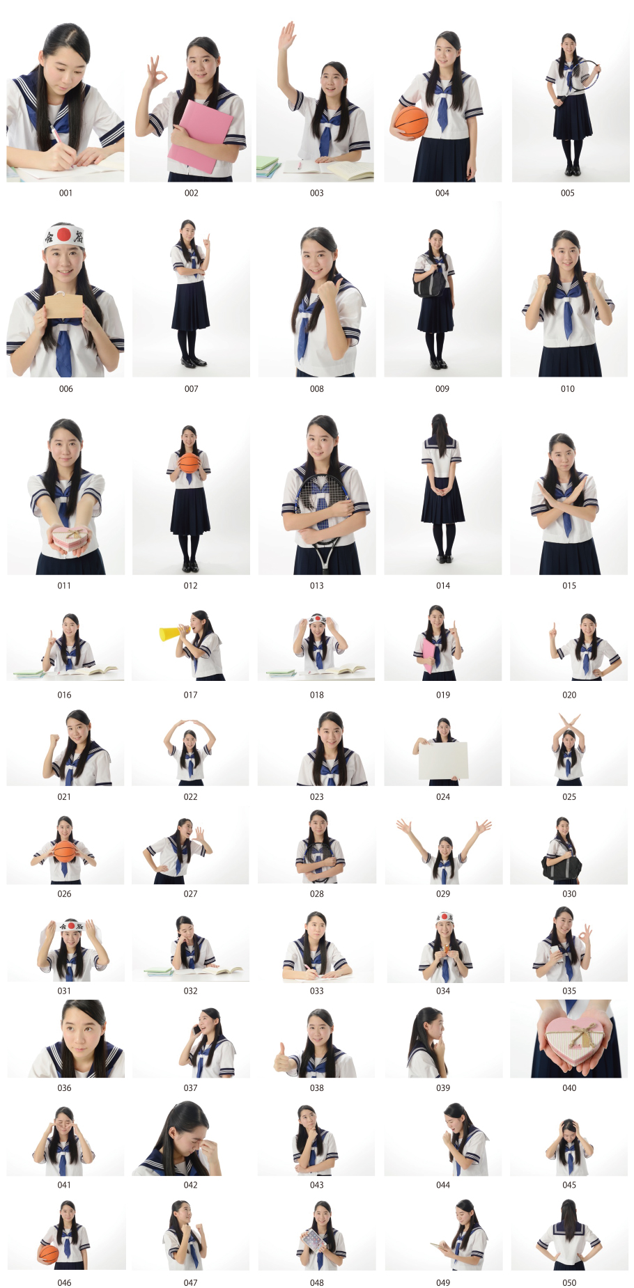 วัสดุภาพนักเรียนหญิง - ฉบับเสื้อผ้าฤดูร้อน -