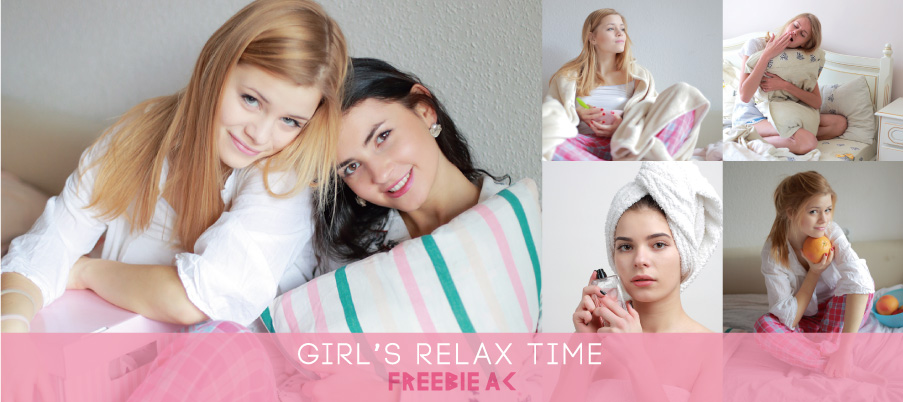 ガールズリラックスタイム写真素材