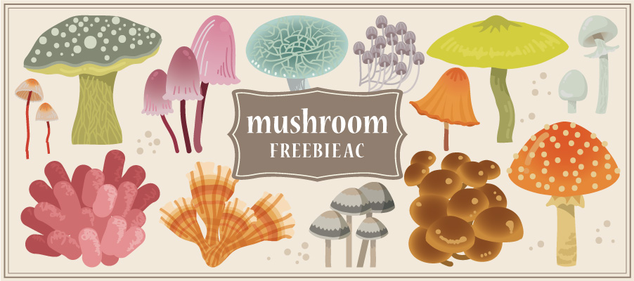 蘑菇插圖材料