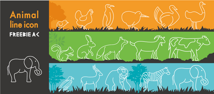 動物線圖標材料