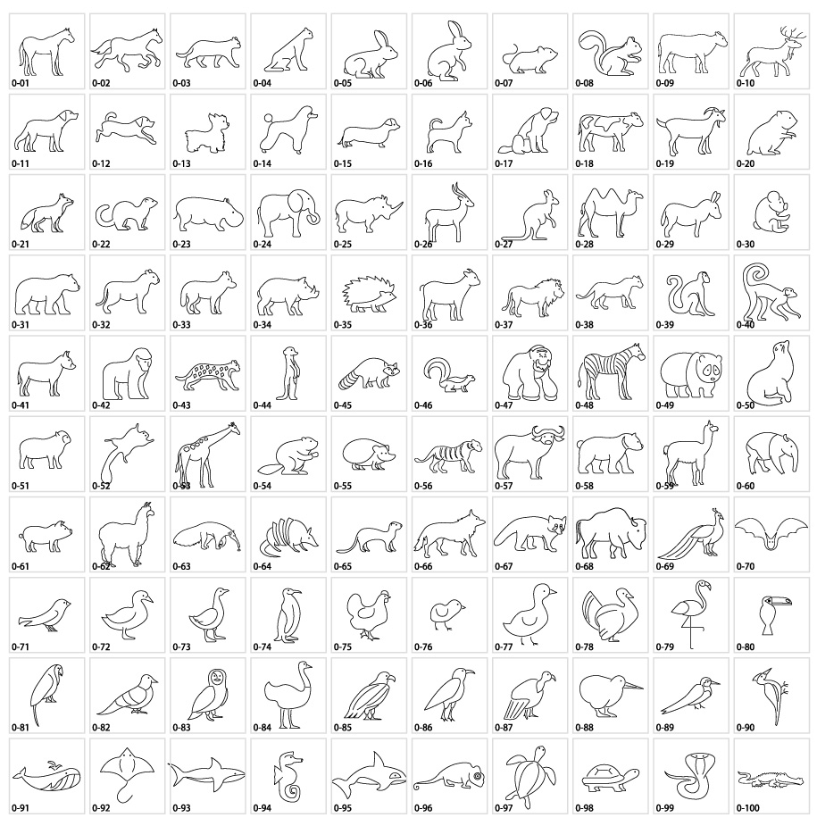 動物線圖標材料