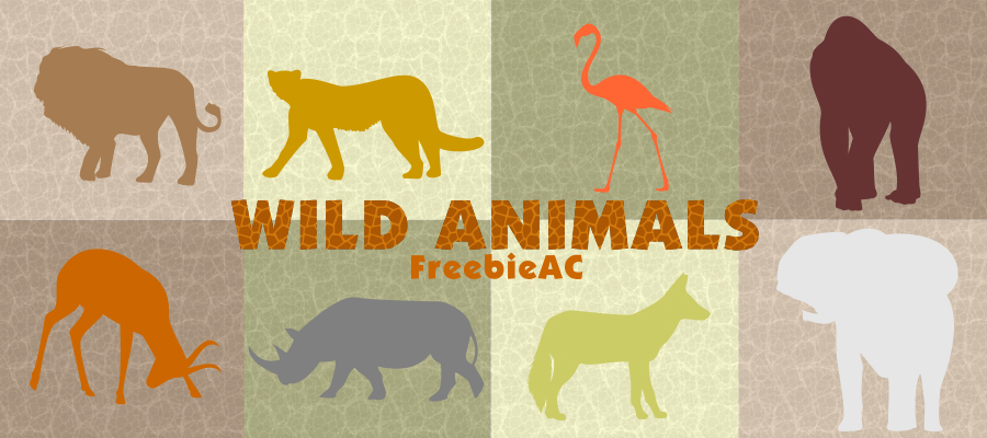 Wild animals silhouette