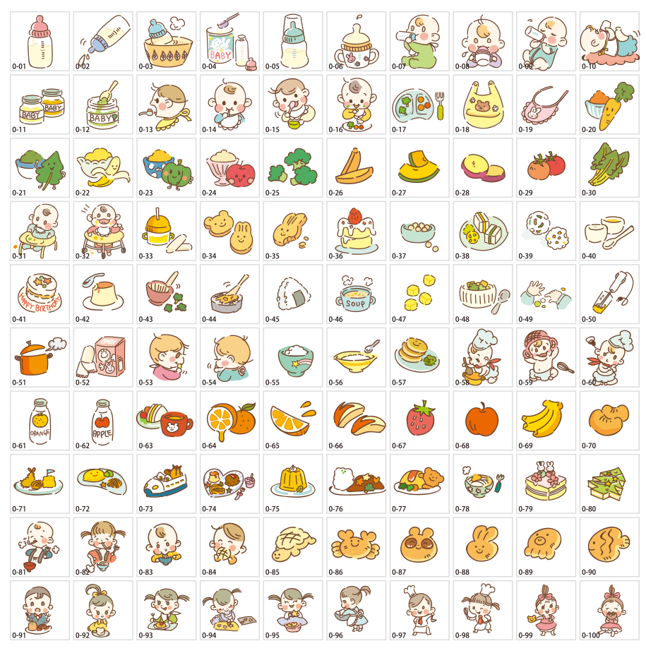 嬰兒食品插圖材料