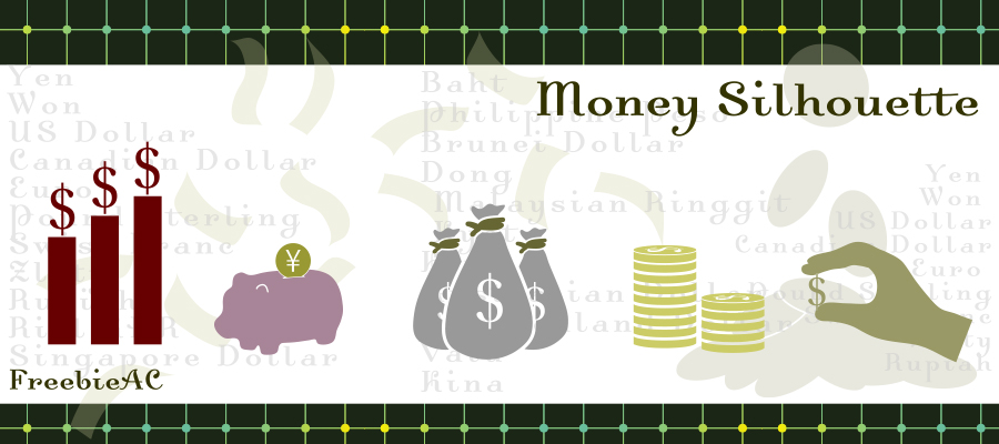 お金のシルエット素材