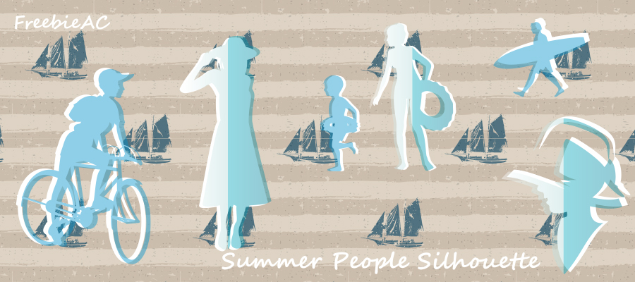 Summer people silhouette