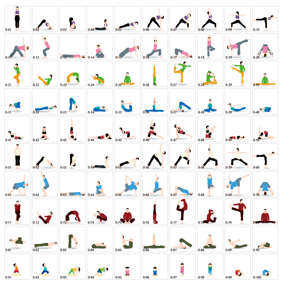 Yoga pose illustrations