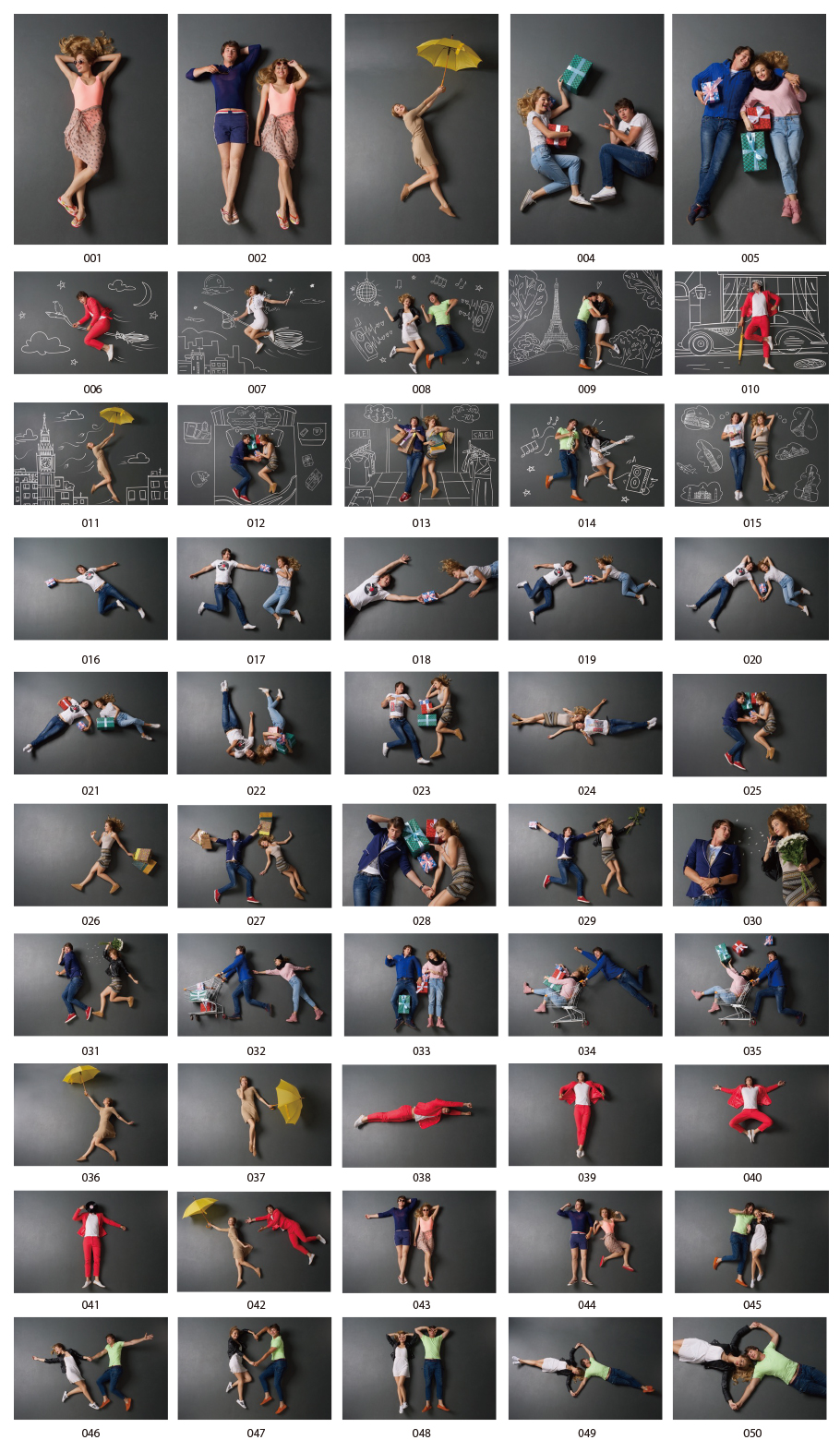 楽しいカップル俯瞰撮影写真