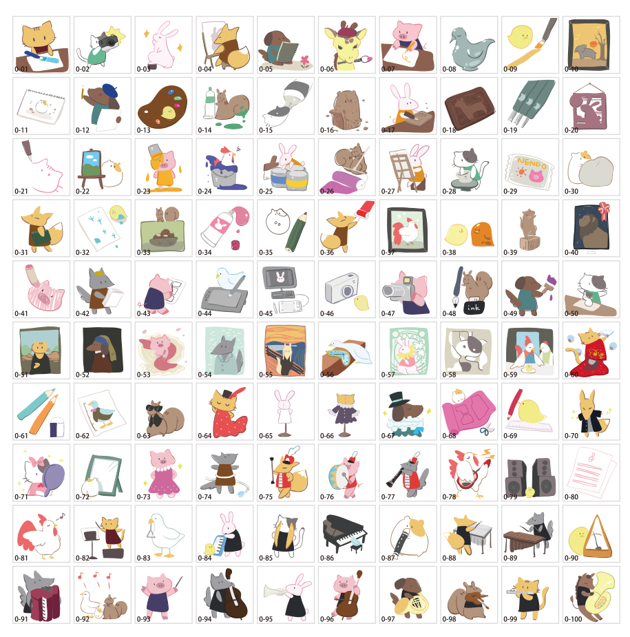 動物人物藝術的秋天材料