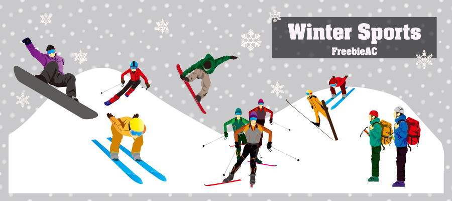 Winter sports illustrations