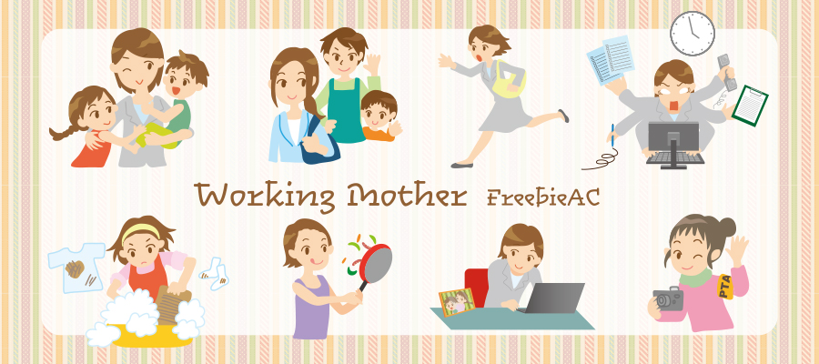 Working mother illustrations