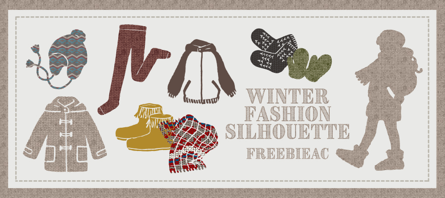 ウインターファッションシルエット素材