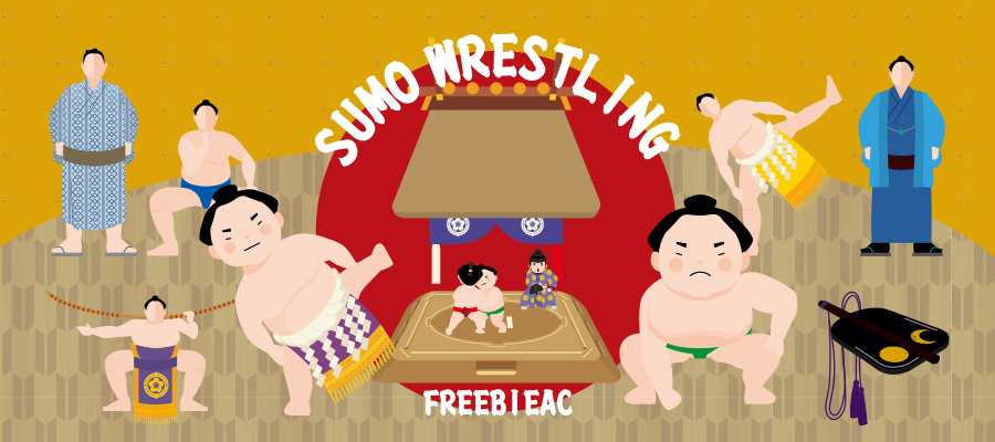 Sumo wrestling illustrations