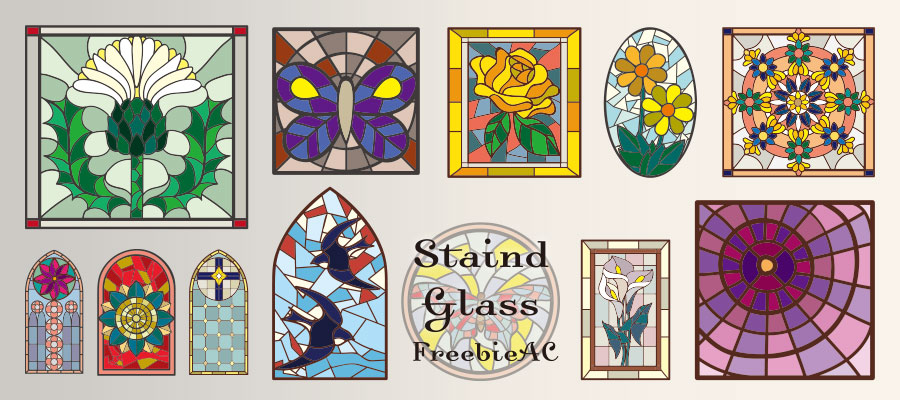ステンドグラスのイラスト素材 無料素材ならフリービーac