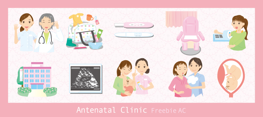 Antenatal clinic illustrations