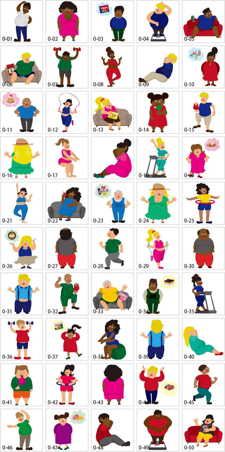 肥満体型のイラスト素材