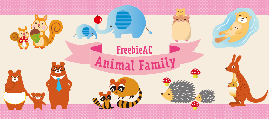 Animal family illustrations