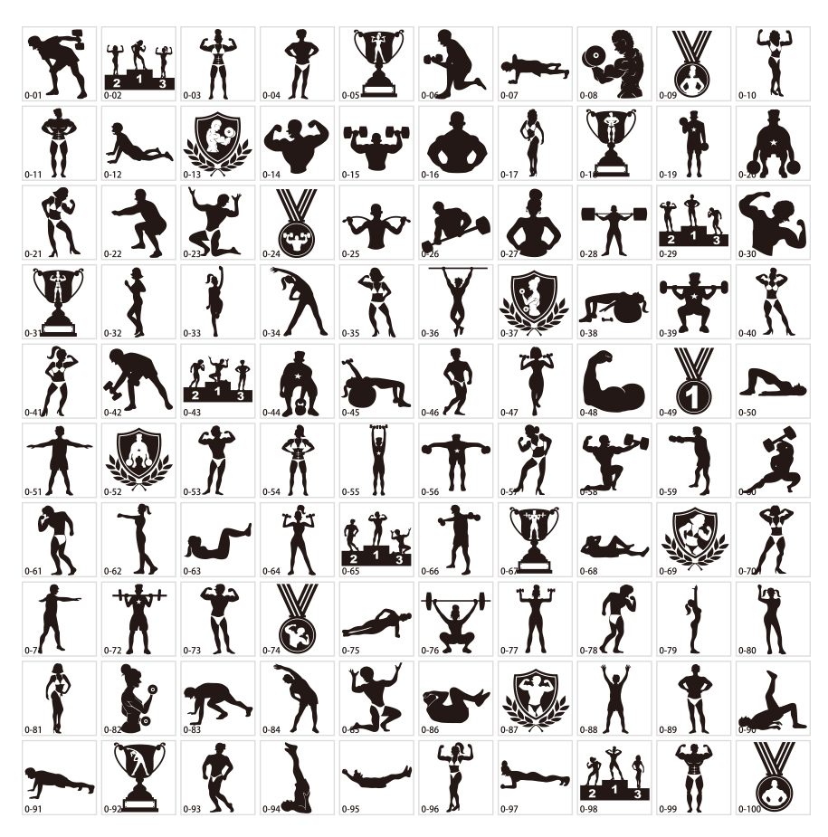 Muscle silhouettes