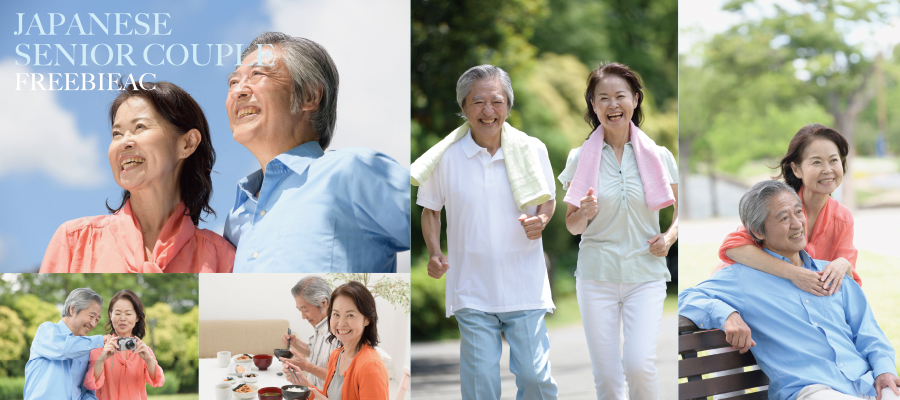 日本人シニアカップルの写真素材