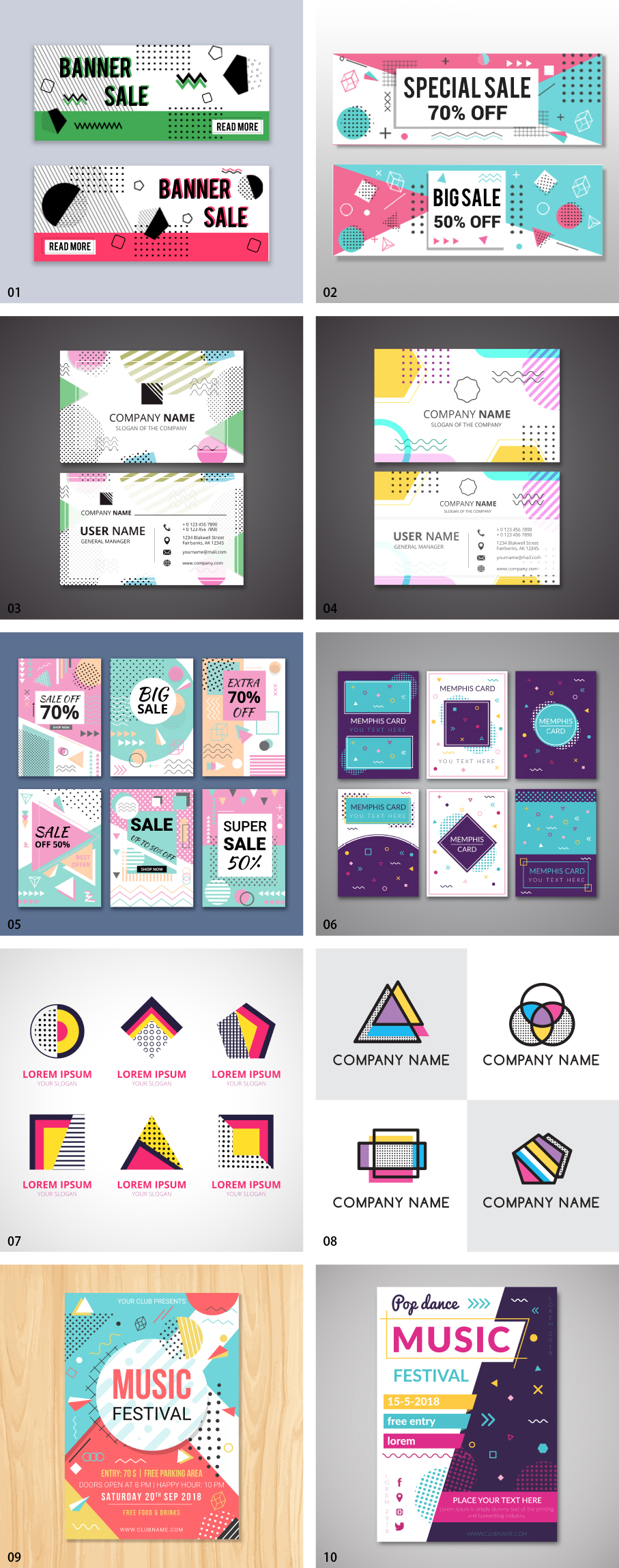 メンフィスデザインセット素材｜無料素材ならフリービーAC