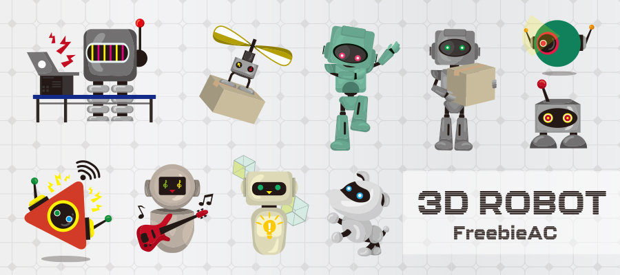 Communication robot illustration material