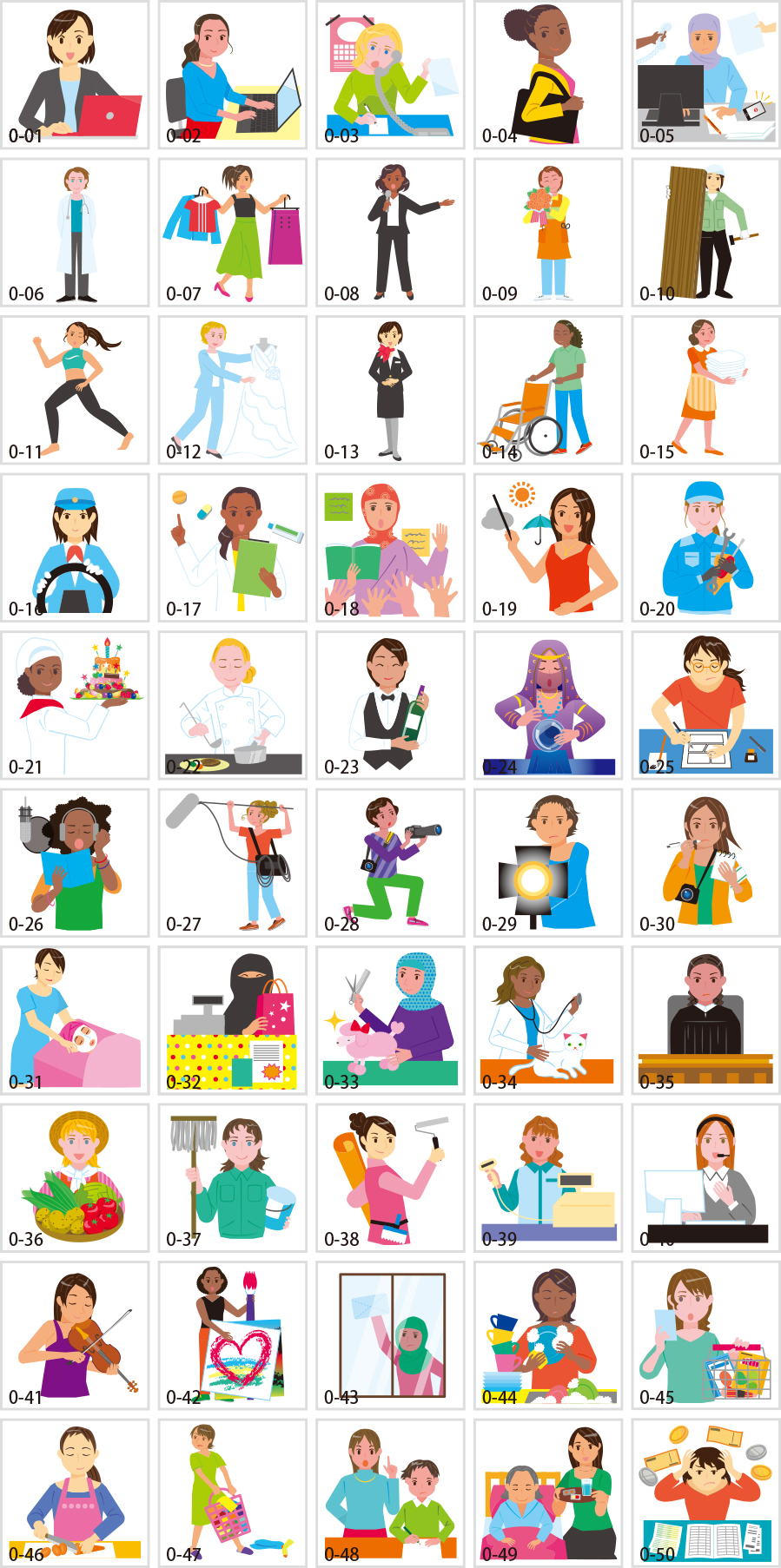 Women in the world working illustrations