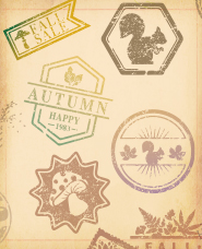 Fall autumn stamp illustration material