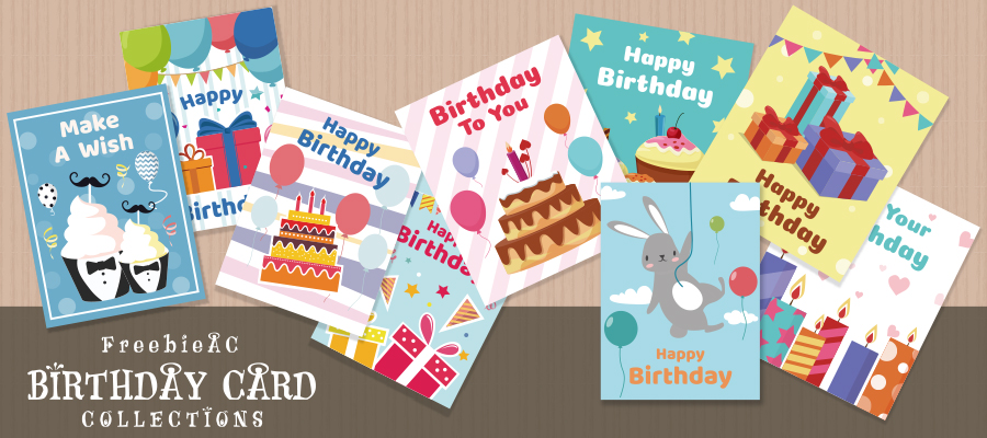 バースデーカードのテンプレート素材