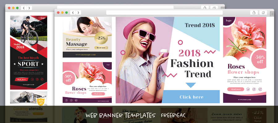 Webバナーのテンプレート素材 無料素材ならフリービーac