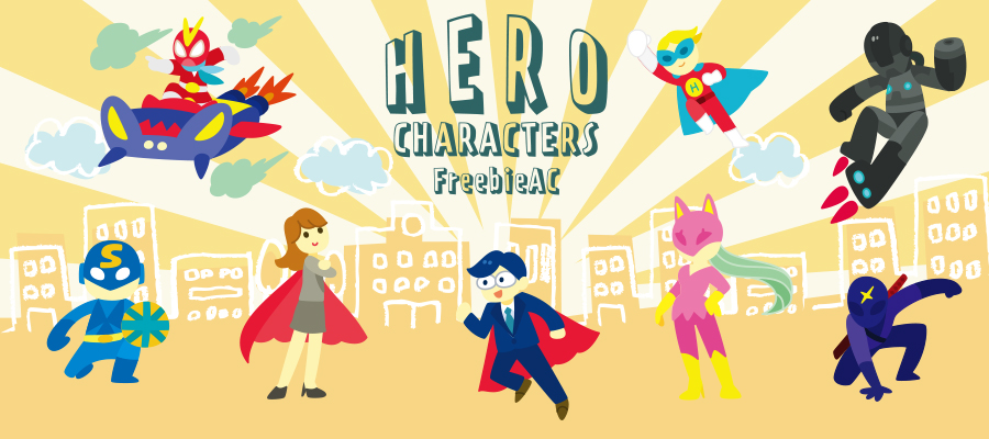 Hero character illustration material