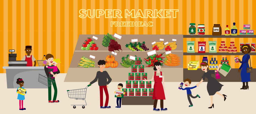 Supermarket illustrations