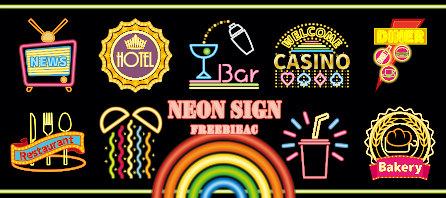 Neon illustrations material