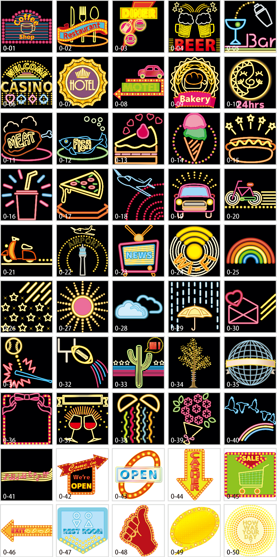 วัสดุภาพประกอบนีออน